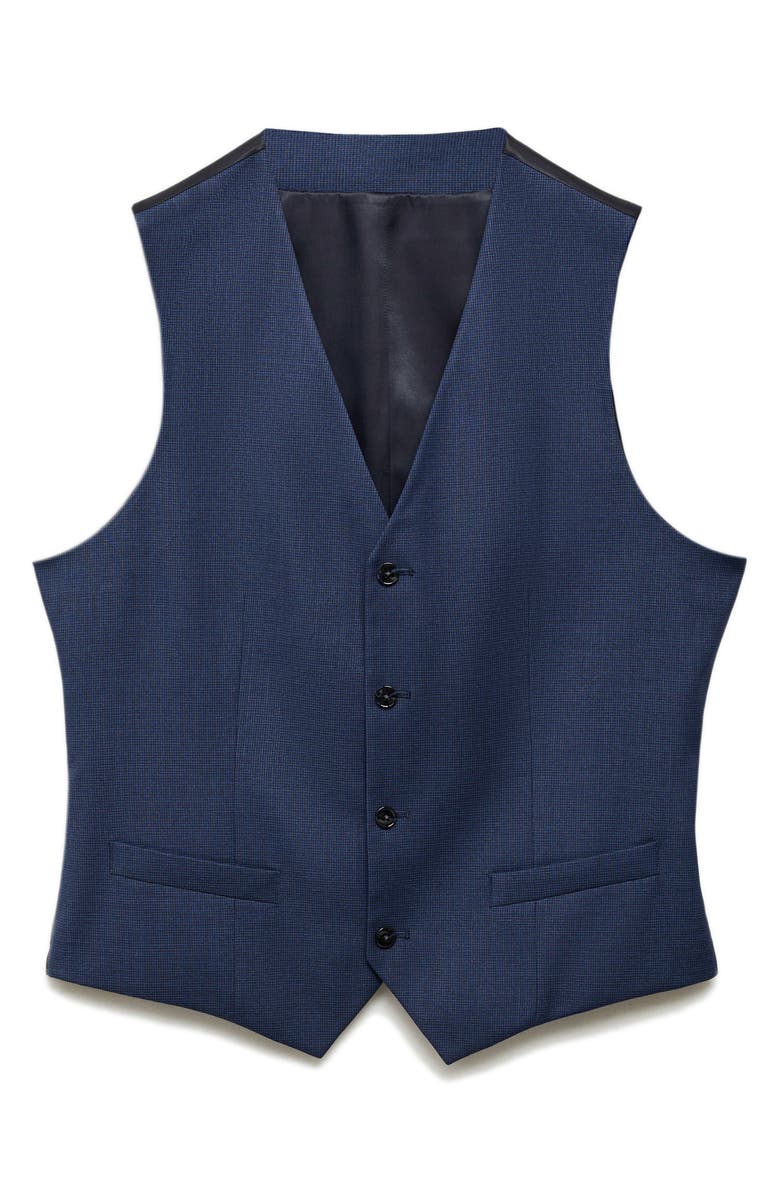 MANGO Paris Superslim Fit Stretch Suit Vest, Main, color, Ink Blue