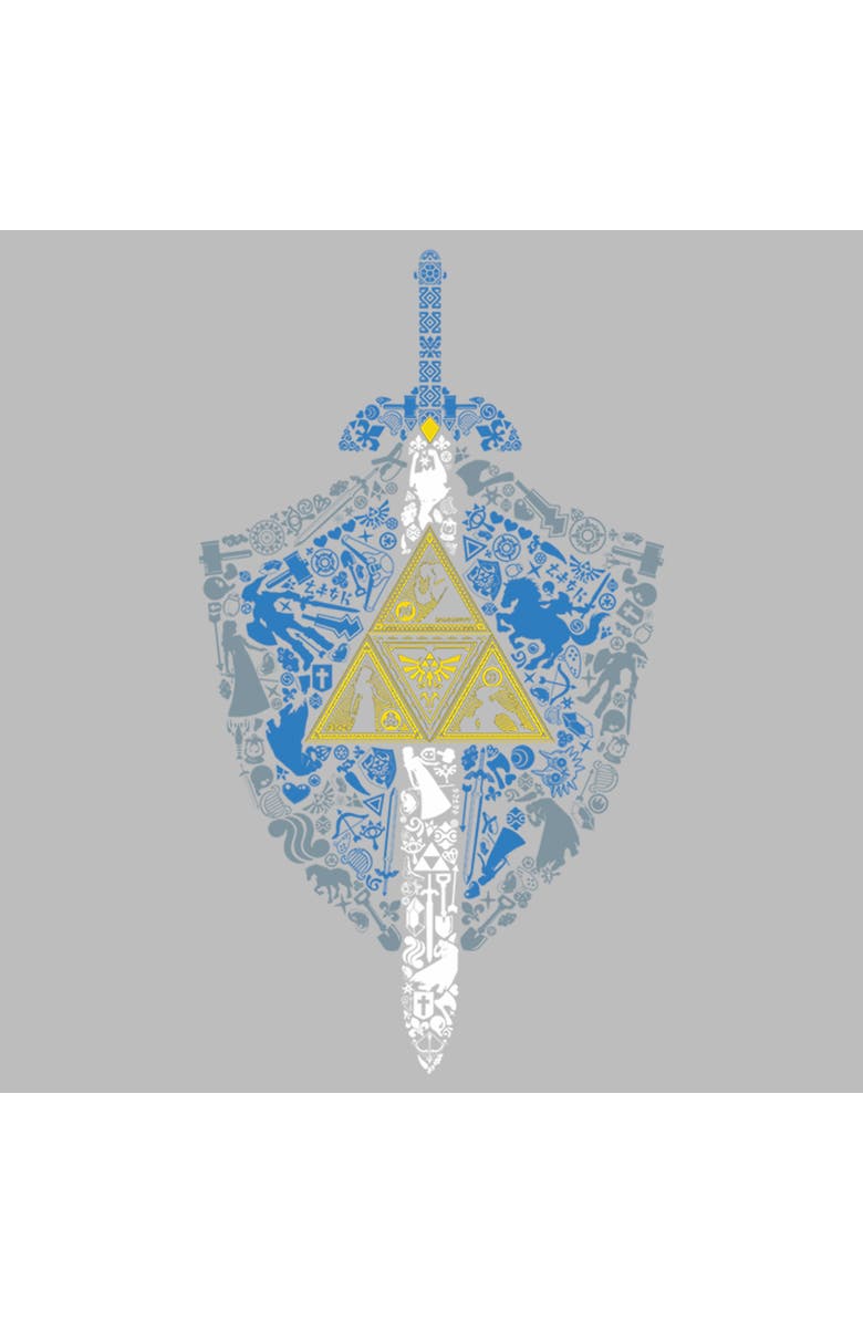 NINTENDO Men's Nintendo Legend of Zelda Hidden Pattern  Graphic T-Shirt, Alternate, color, Athletic Heather