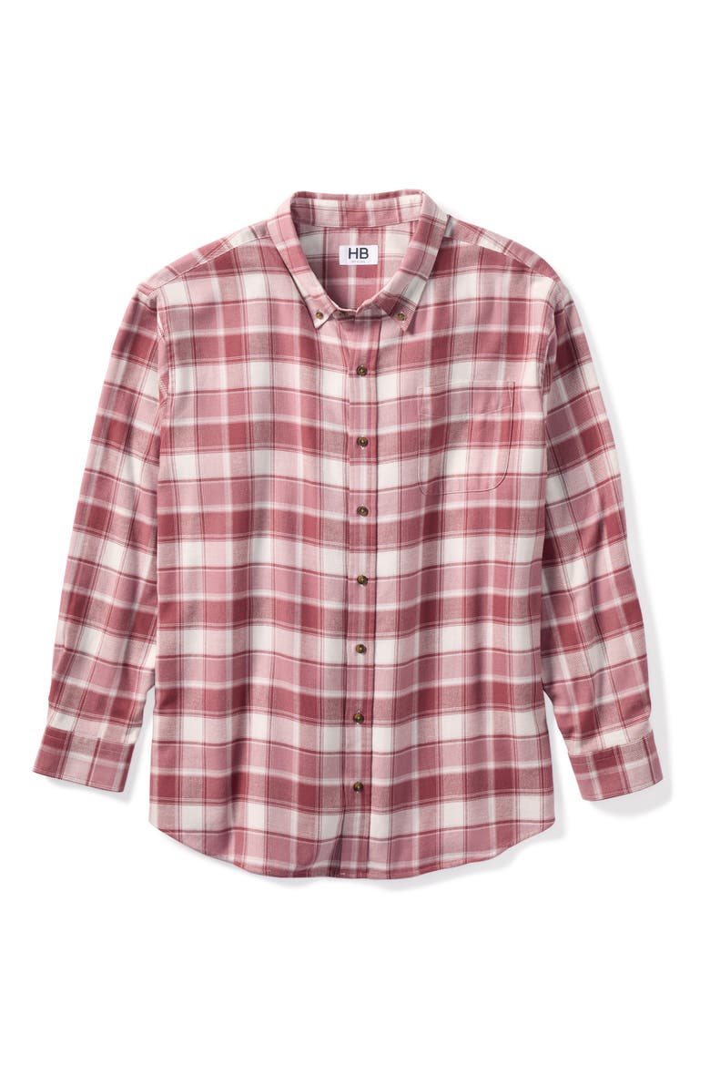 Big & Tall Medium Plaid Flannel Sport Shirt V3, Alternate, color, PINK