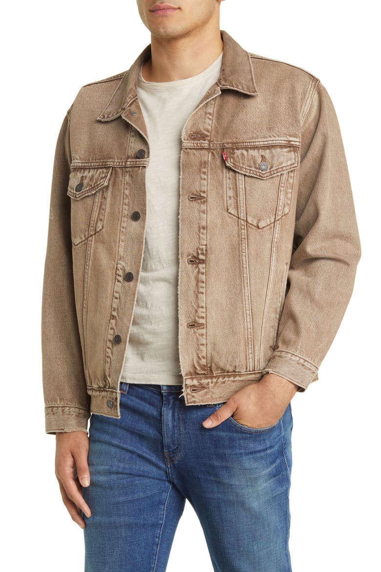 Relaxed Fit Denim Trucker Jacket, Main, color, THE WOODS