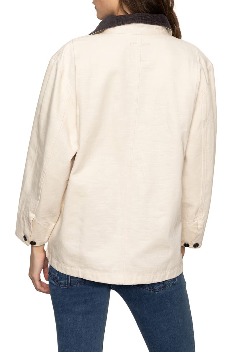 Sanctuary Corduroy Collar Cotton Barn Jacket, Alternate, color, Light Oat