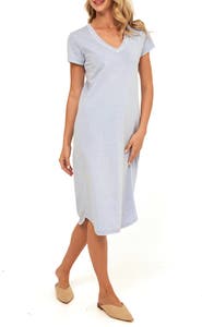 Threads 4 Thought Ethel Mineral Wash V-Neck Cotton Midi Dress