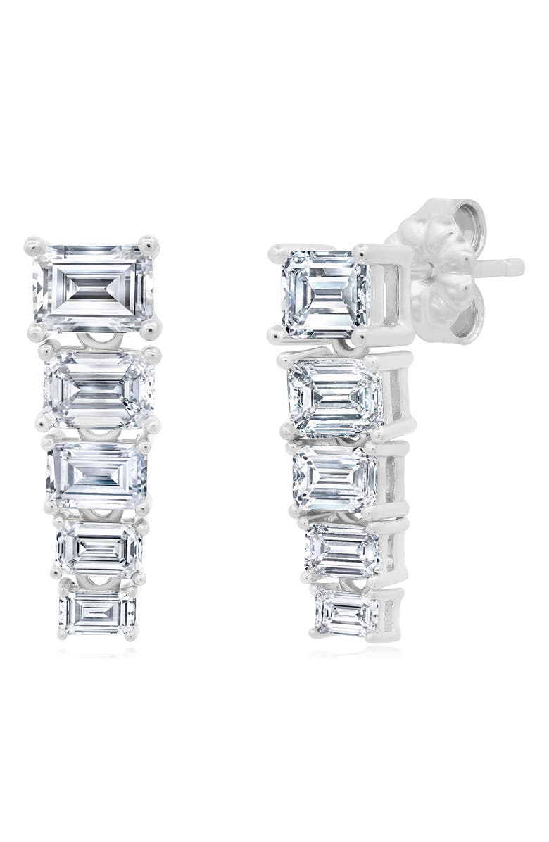 Crislu Opulent Cubic Zirconia Drop Earrings, Main, color, Platinum