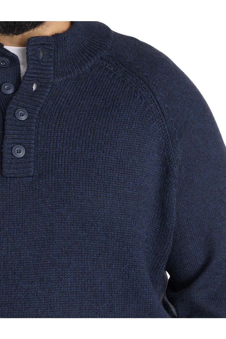 Big & Tall Mockneck Pullover Sweater, Alternate, color, DEEP NAVY HEATHER