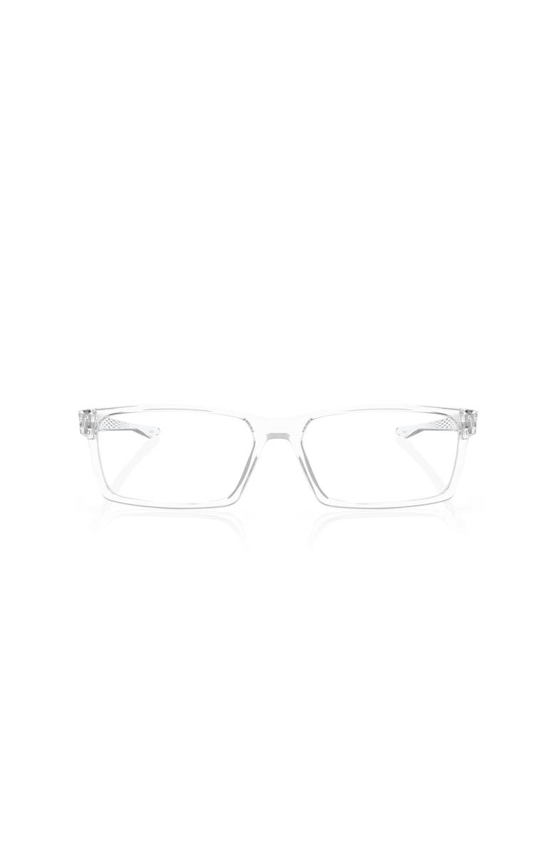 Oakley 57mm Rectangle optical glasses, Alternate, color, Transparent