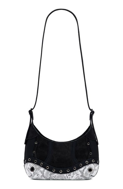 Desigual Two Tone Shoulder Bag In Black