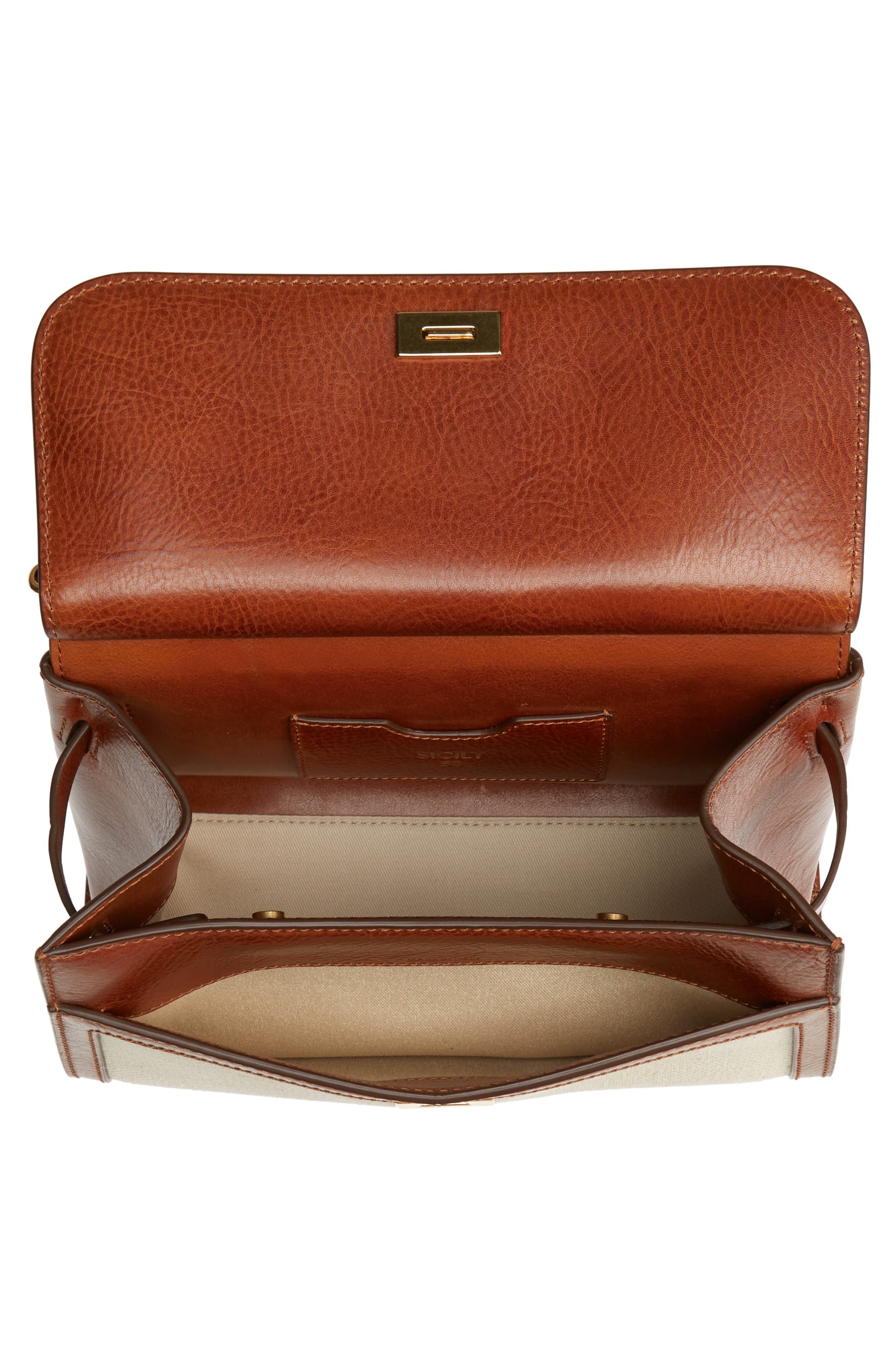 Dolce&Gabbana Sicily 58 Canvas & Leather Satchel, Alternate, color, 