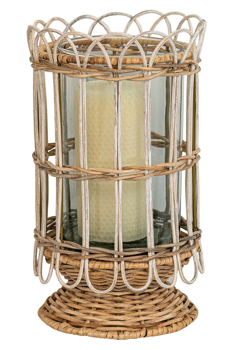 Provence Rattan 11.5-Inch Hurricane, Alternate, color, NATURAL/ WHITEWASH