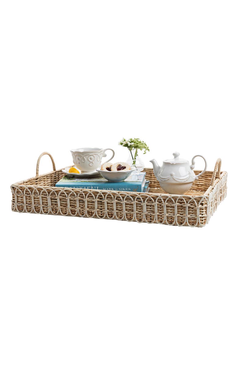 Juliska Provence Rattan Tray, Alternate, color, Whitewash