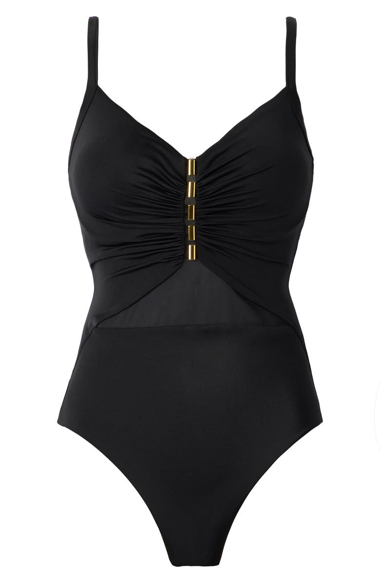 Miraclesuit<sup>®</sup> Network News Mariposa Underwire One-Piece Swimsuit, Alternate, color, Black