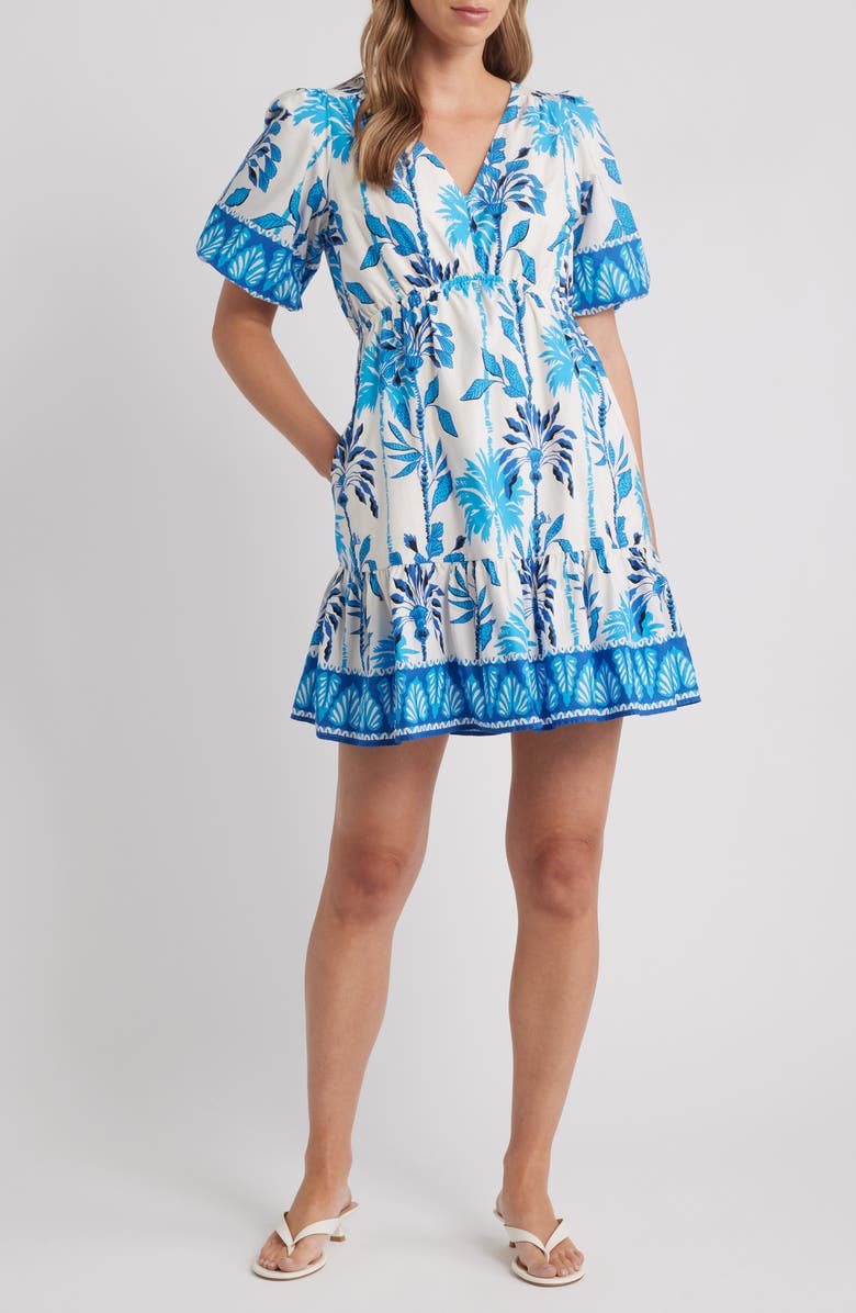 Lilly Pulitzer<sup>®</sup> Kentlee Print Fit & Flare Dress, Main, color, Coconut Swayin In The Breeze