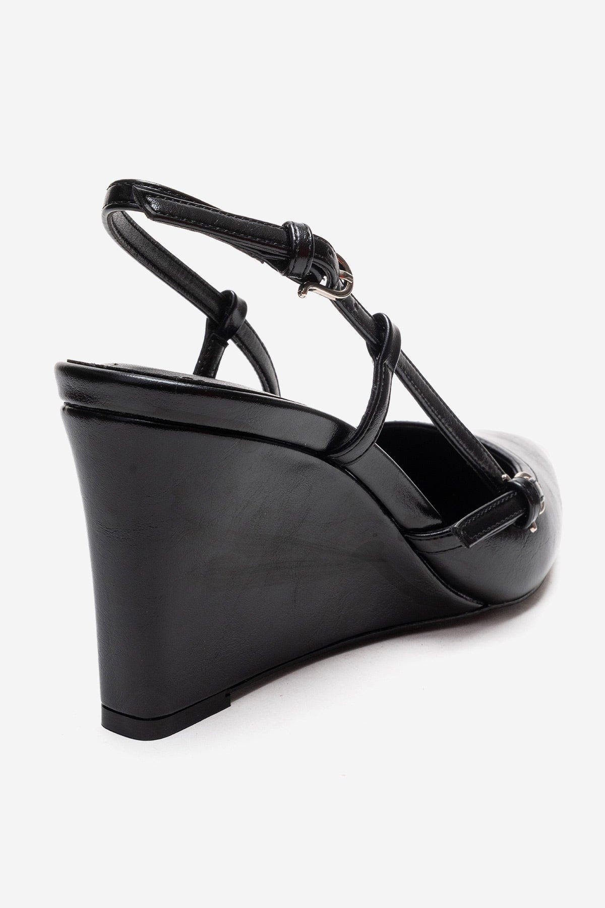 Prologue Shoes Celia Pointed Toe Wedge Pump, Alternate, color, Black