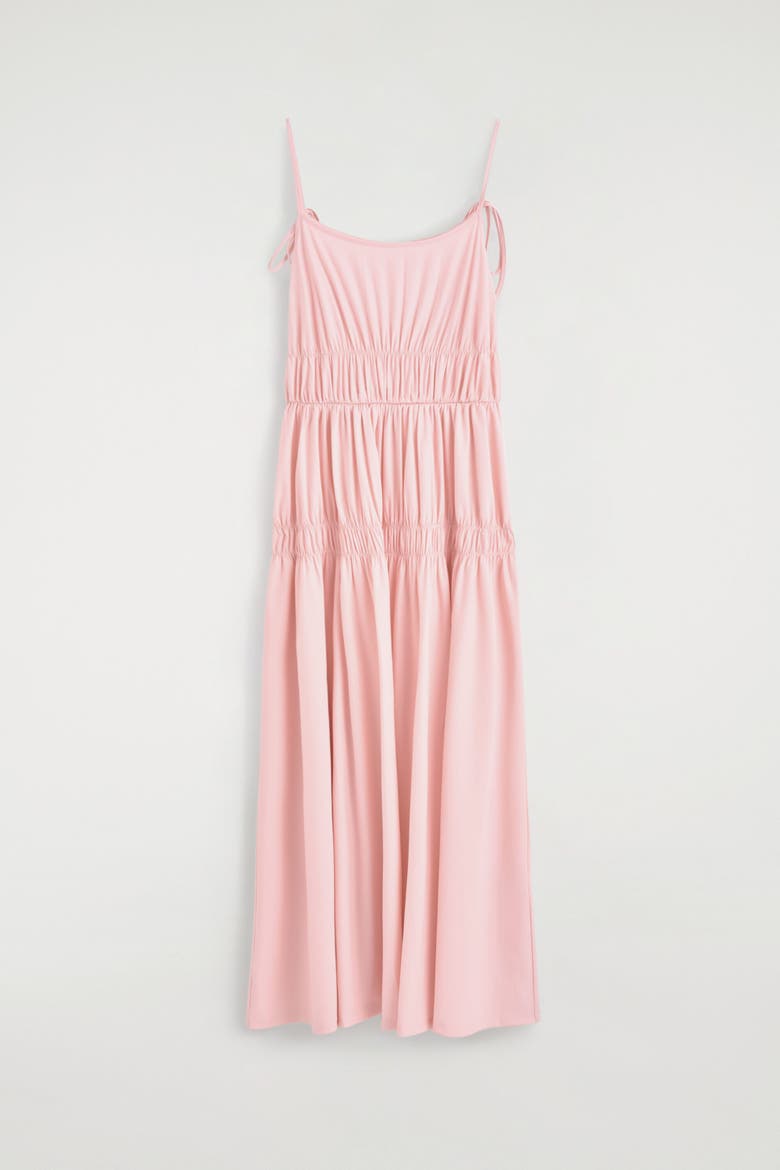 Gathered Jersey Midi Dress, Alternate, color, PINK