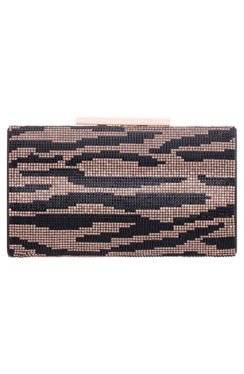 Nina Lea Frame Clutch In Black-gold