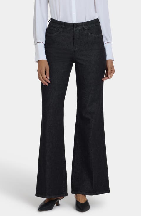 Mia High Waist Wide Leg Palazzo Jeans (Black Rinse)