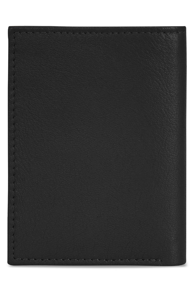 Onyx Leather RFID Vertical Slim Wallet, Alternate, color, BLACK