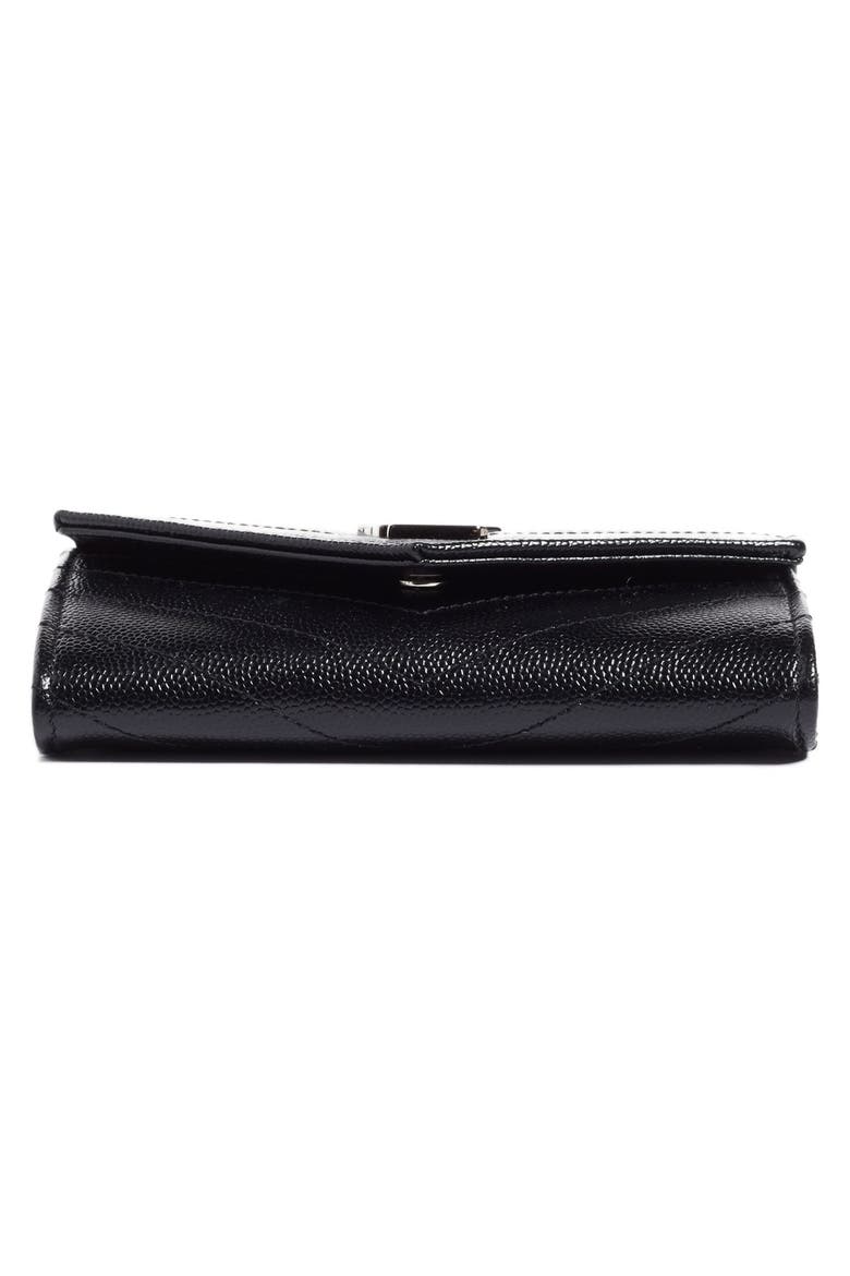 Small Monogram Leather French Wallet, Alternate, color, NOIR