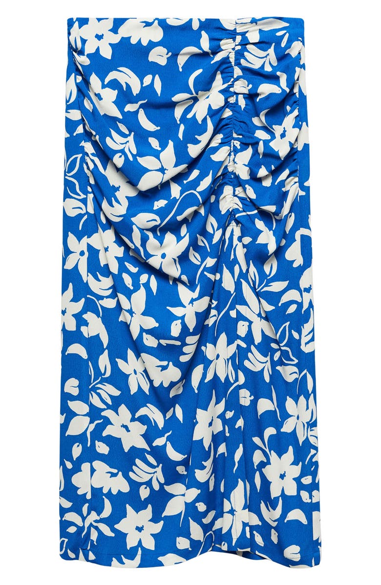 MANGO Floral Side Slit High Waist Midi Skirt, Alternate, color, 