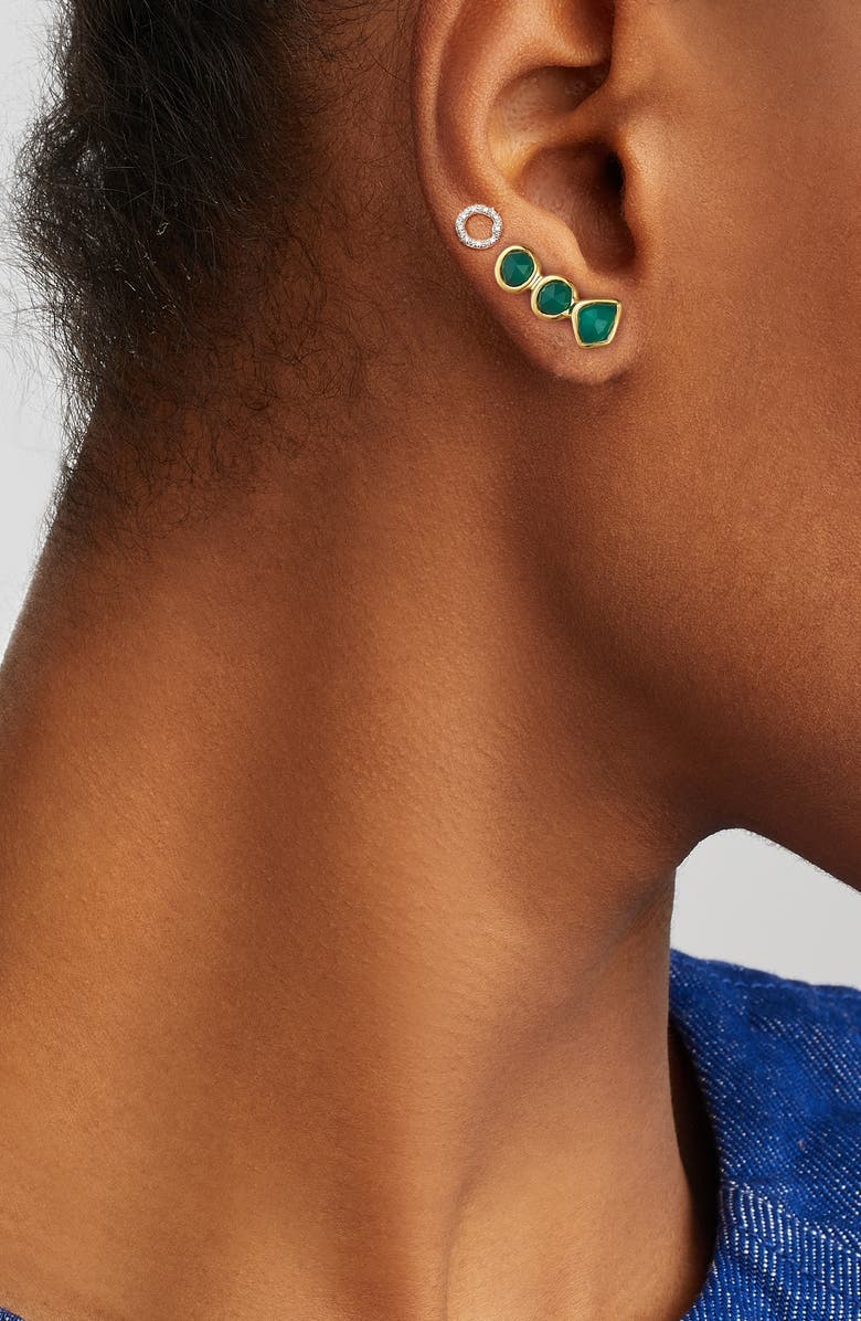 Monica Vinader Siren Single Onyx Ear Climber, Alternate, color, 