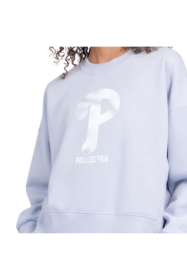 Women's Starter Light Blue Philadelphia Phillies Pastels Boxy Fleece Sweatshirt, Alternate, color, Light Blue