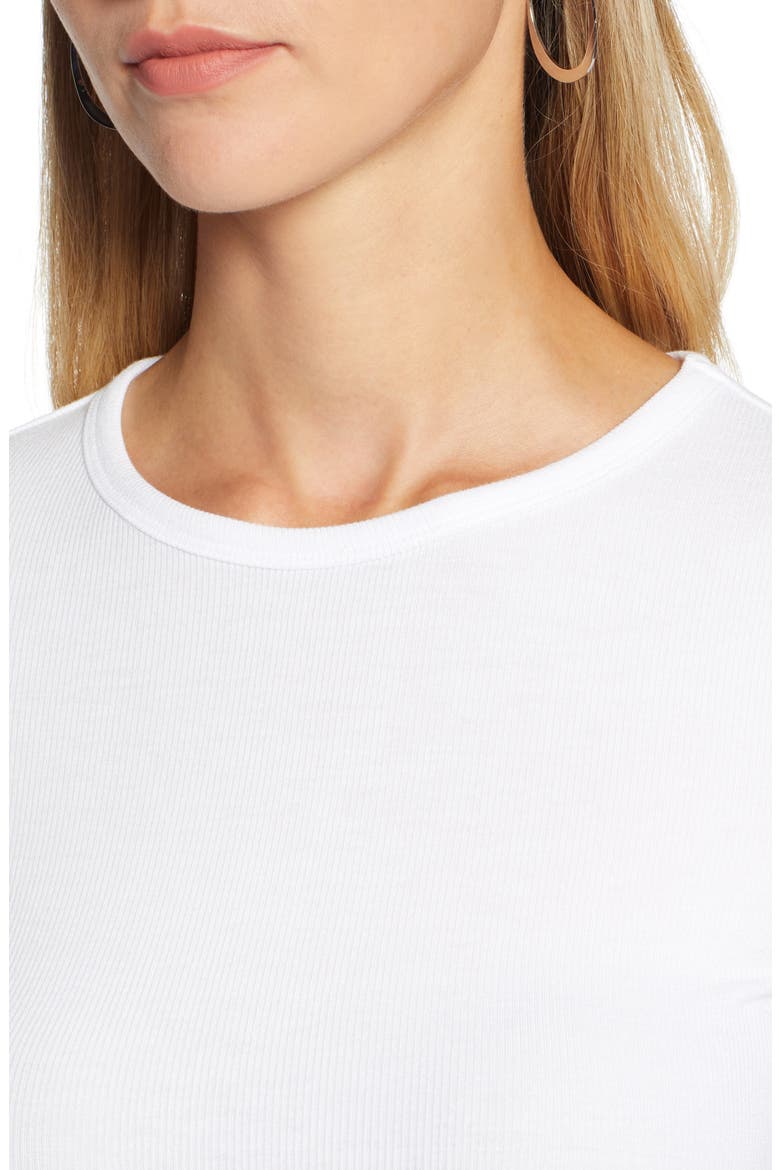 Skivvy Fine Rib Crewneck Tee, Alternate, color, WHITE