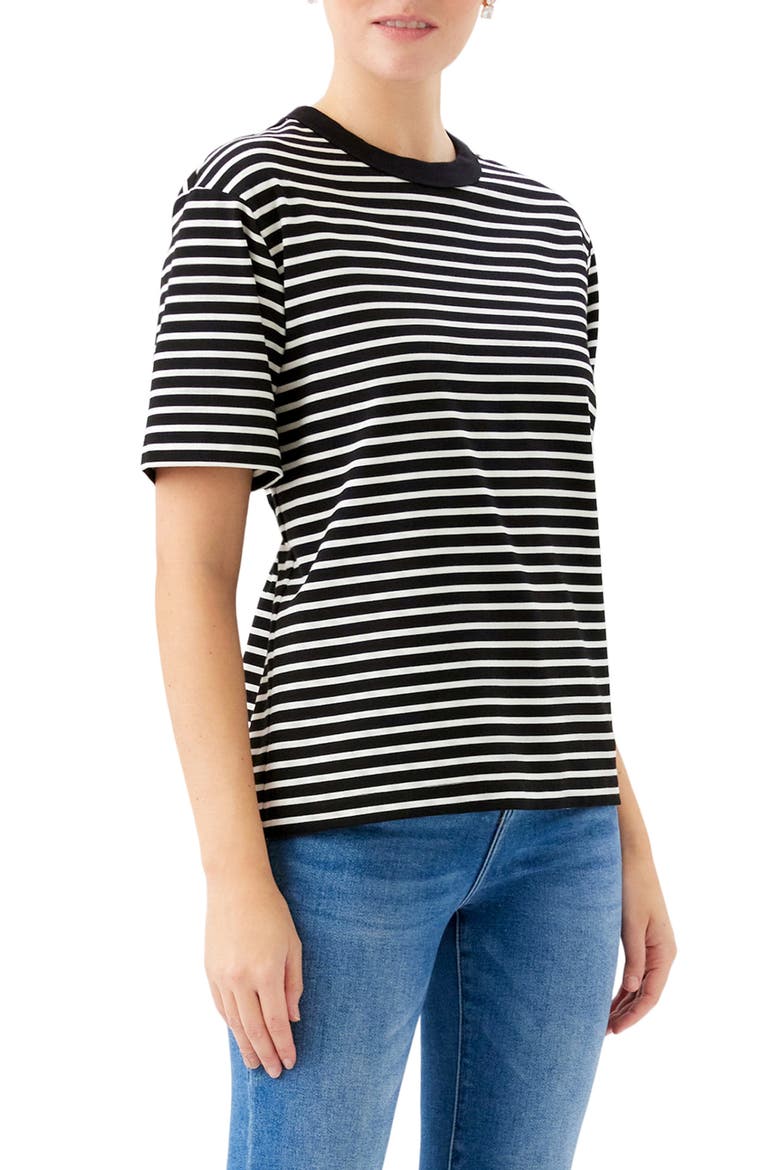 Stripe T-Shirt, Alternate, color, BLACK/ IVORY