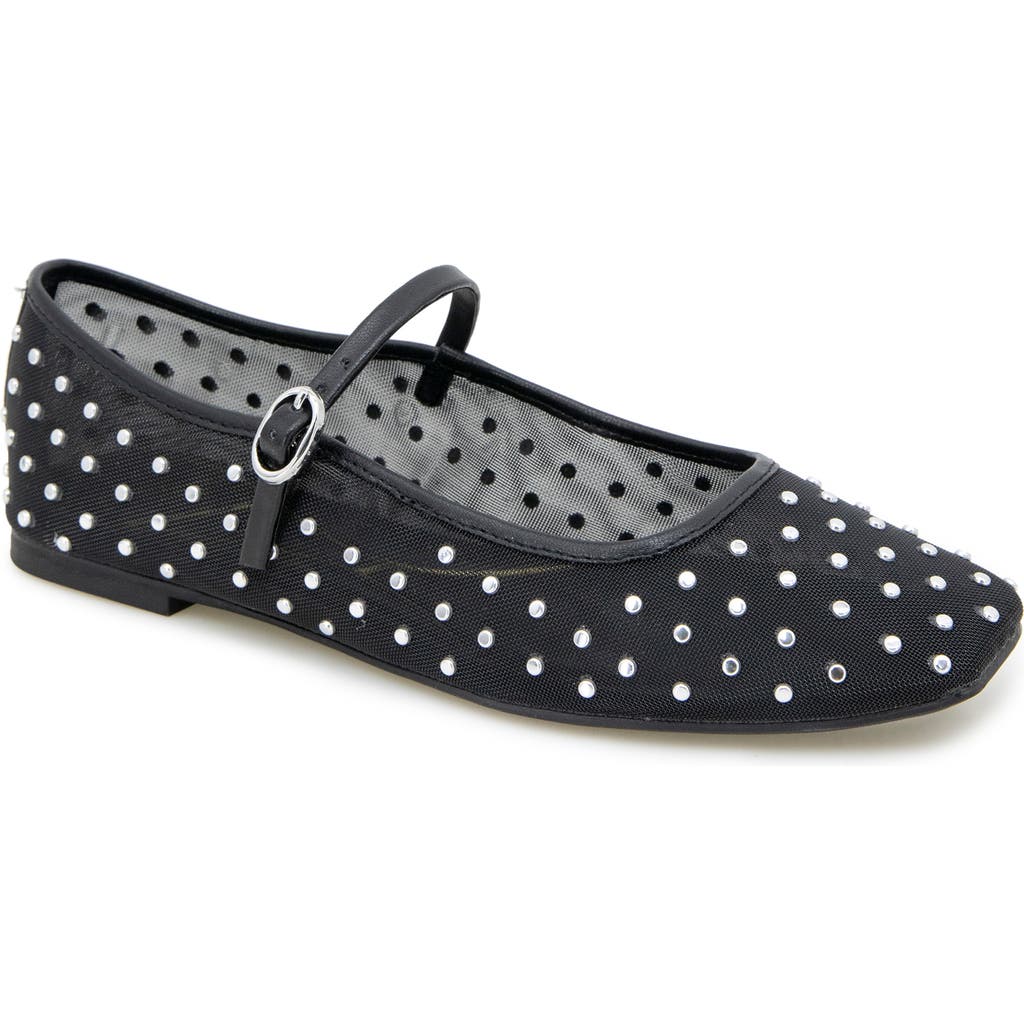 Kenneth Cole Jasper Mesh Micro Stud Ballet Flat In Black