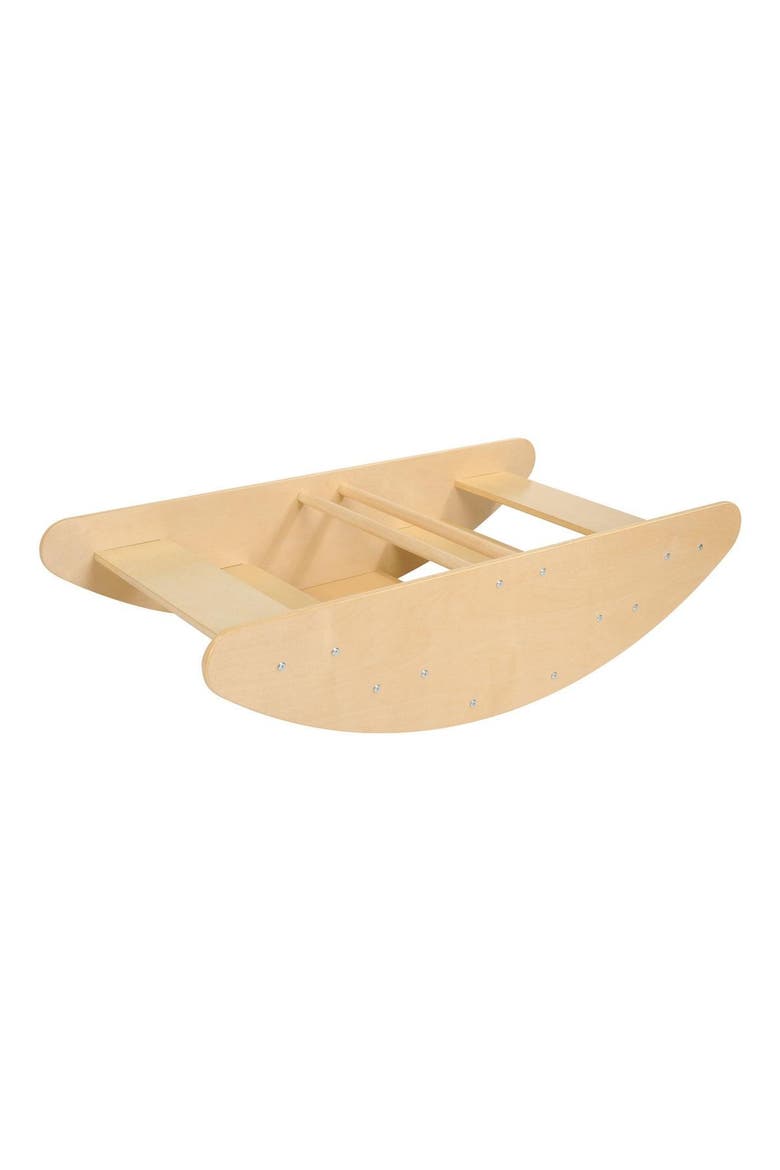 Wooden 2-in-1 Rocky Boat & Climbing Play Structure, Main, color, Beige