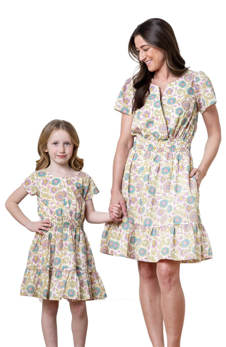 Hope & Henry Women's Organic Split Neck Tiered Dress, Alternate, color, 