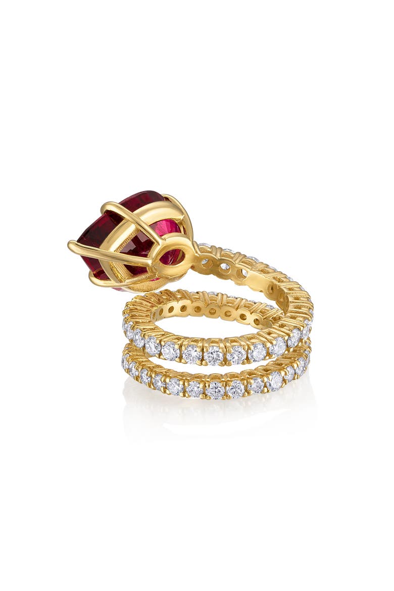 Rubellite & Diamond Spiral Ring, Alternate, color, 18K YELLOW GOLD