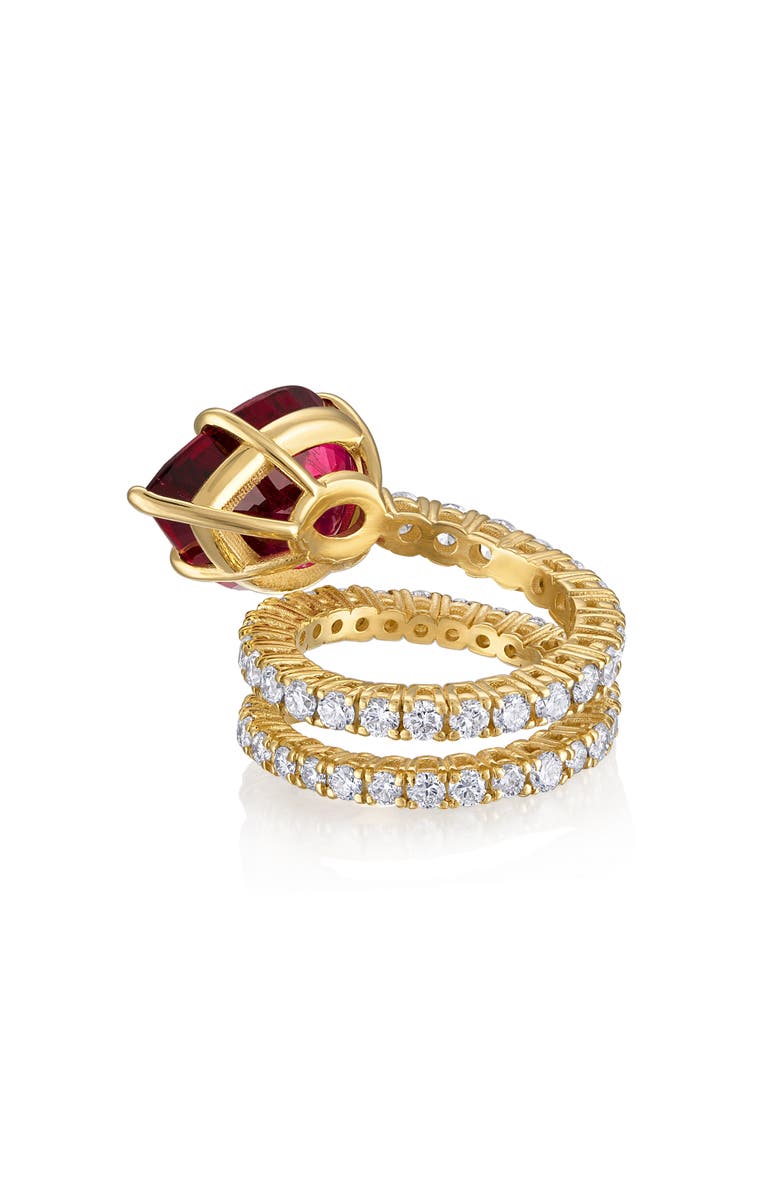 Mindi Mond Rubellite & Diamond Spiral Ring, Alternate, color, 18K Yellow Gold