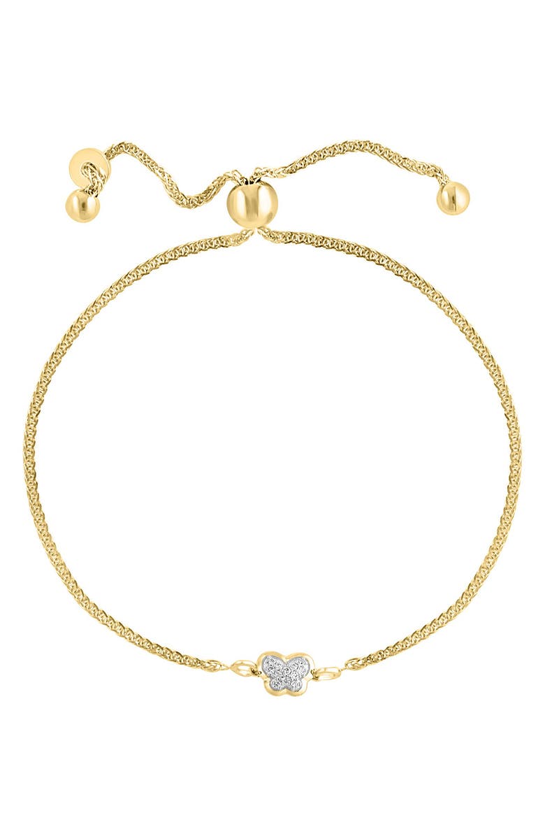 14K Yellow Gold Diamond Butterfly Bracelet - 0.04ct.
