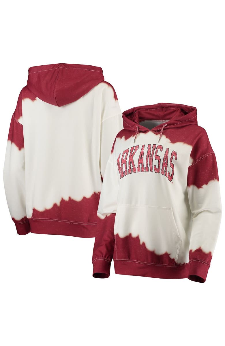 GAMEDAY COUTURE Women
s Gameday Couture White/Cardinal Arkansas Razorbacks For the Fun Double Dip-Dyed Pullover Hoodie, Alternate, color, White