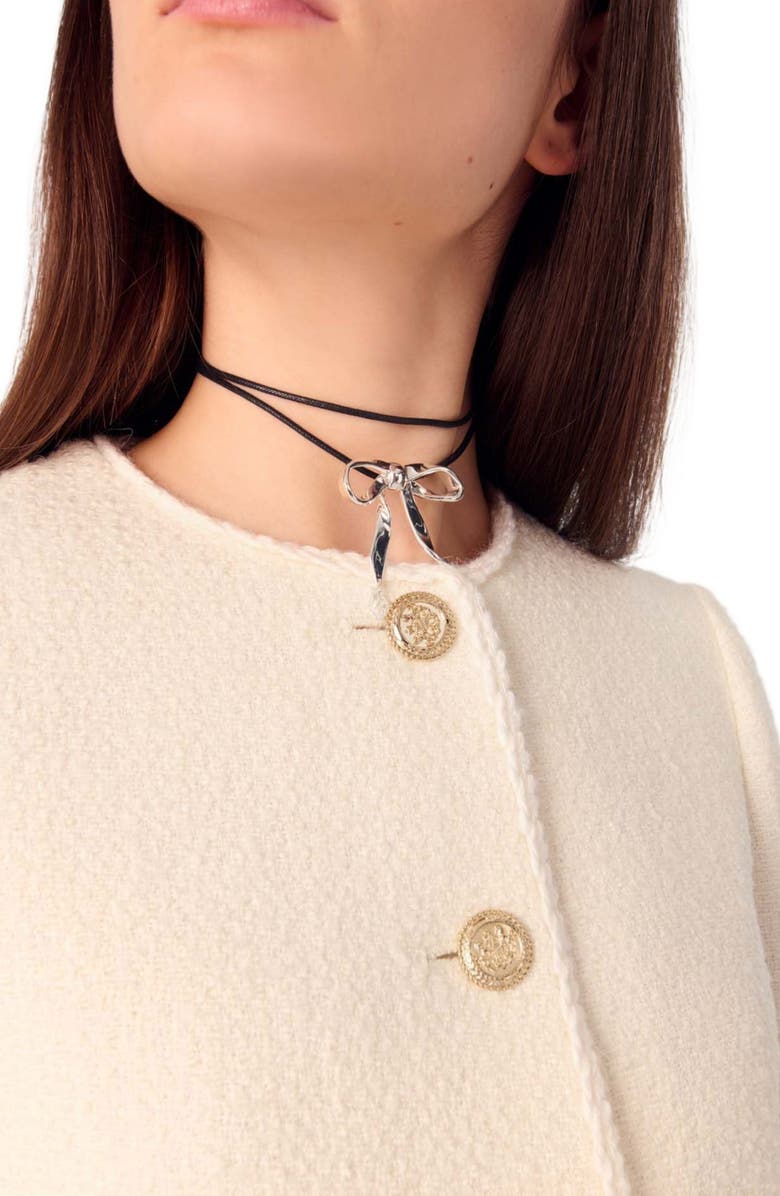 maje Belted jacket, Alternate, color, 