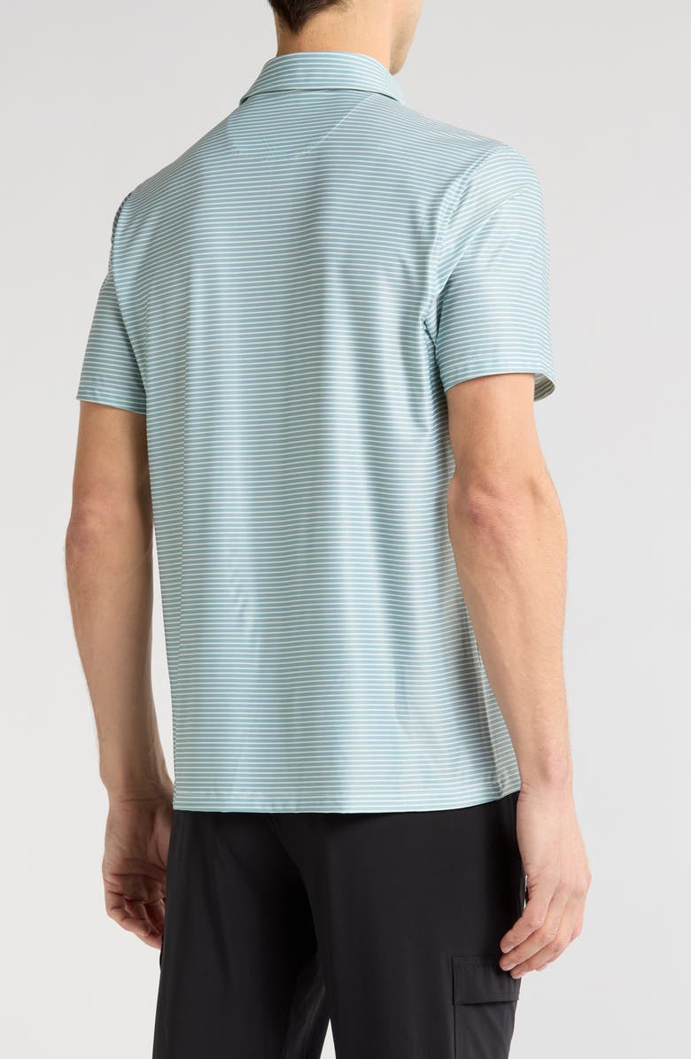 Z by Zella Print Polo, Alternate, color, Grey Blue Fine Stripe