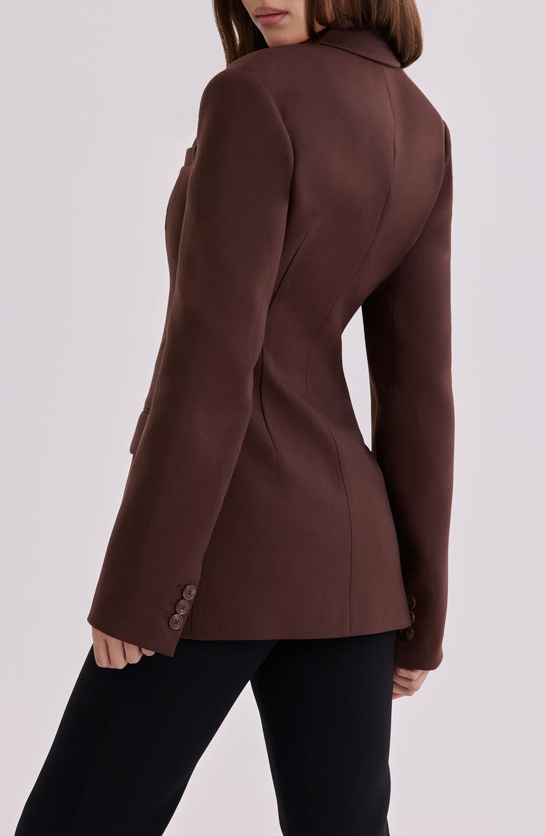 HOUSE OF CB Luella Hourglass Crepe Jacket, Alternate, color, Chocolate