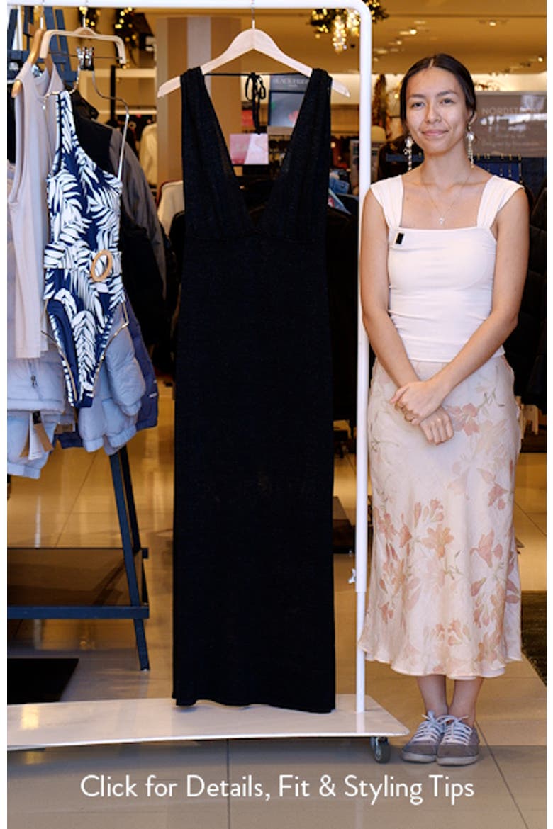 Plunge Neck Maxi Cover-Up Sweater Dress video