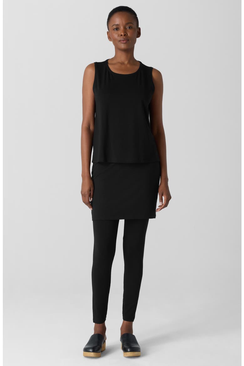 Skirted Ankle Leggings, Alternate, color, BLACK