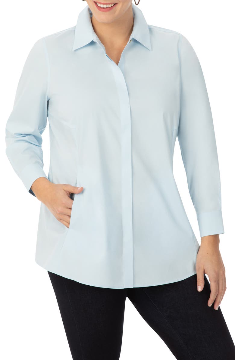 Foxcroft Cici Stretch Tunic Shirt, Main, color, 