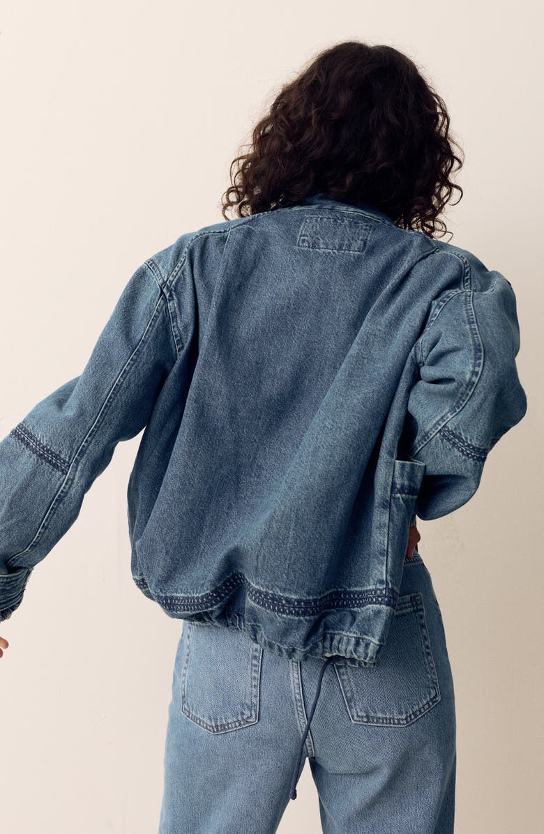 PER UNA BY M&S Denim Bomber Jacket, Alternate, color, Indigo Blue