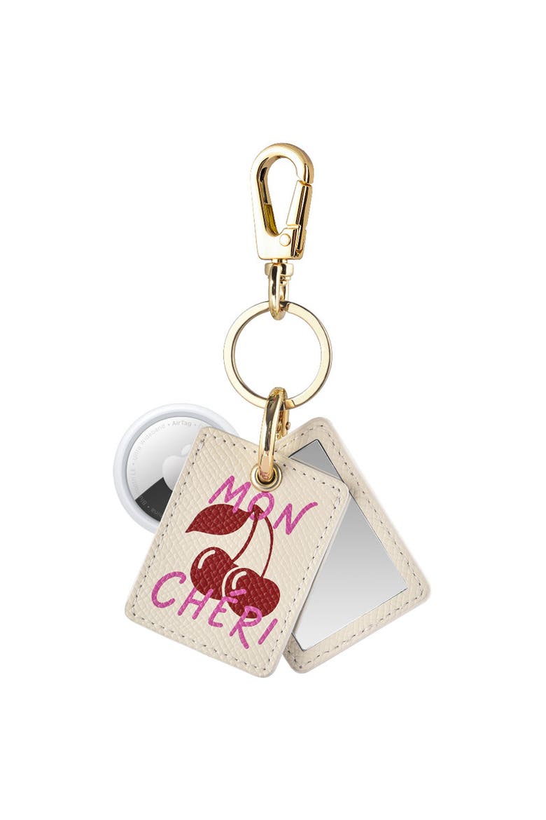 Mirrored Bag Charm for Airtag®, Alternate, color, white