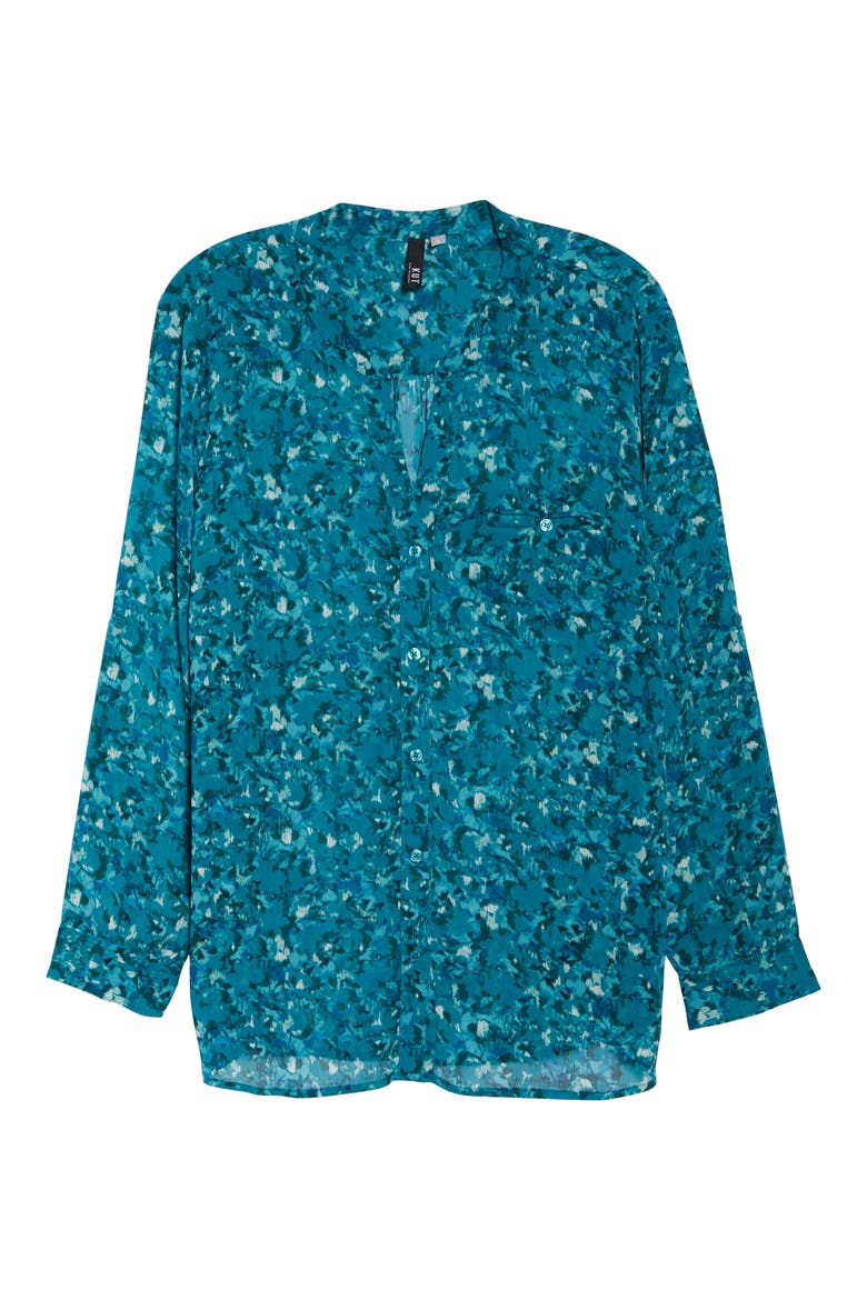 Jasmine Roll Sleeve Top, Alternate, color, TEAL
