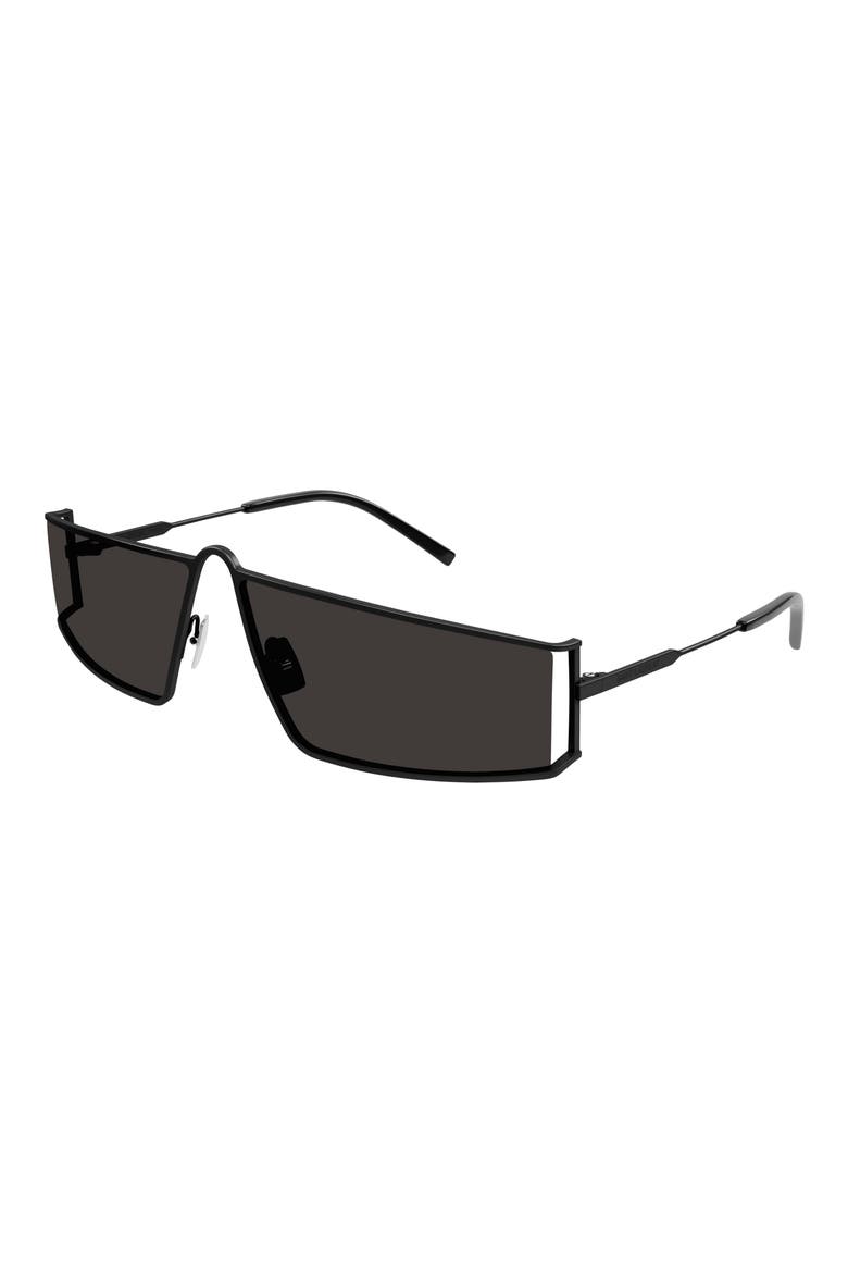 66mm Oversize Rectangular Sunglasses, Alternate, color, BLACK