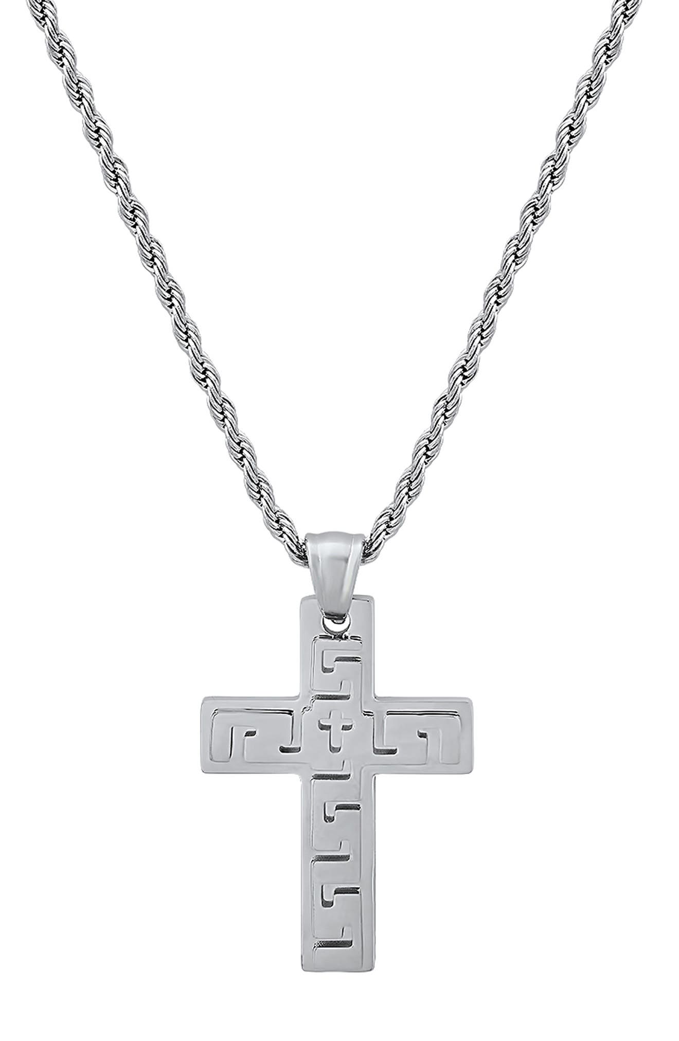 Stainless Steel Cross Pendant Necklace