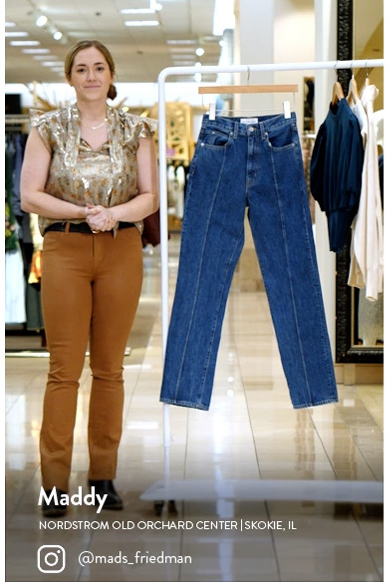 London Pintuck High Waist Straight Leg Jeans video