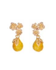 Fable England Golden Pear Drop Gold Earrings