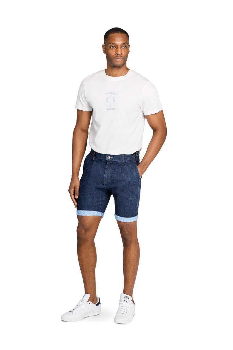 Slim Fit Solid Pleated Shorts, Alternate, color, NAVY