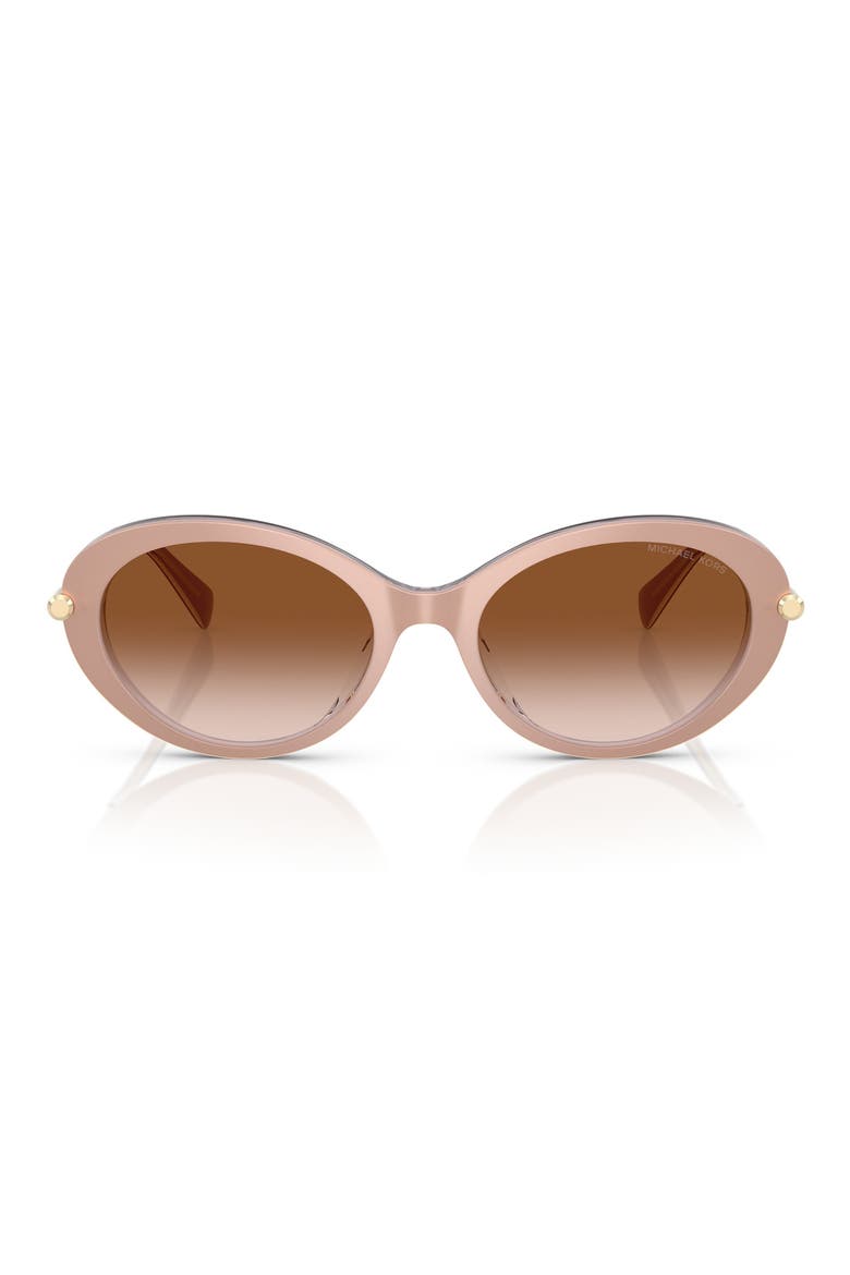 53mm Gradient Oval Sunglasses, Main, color, LIGHT SAND LAMINATE / BROWN