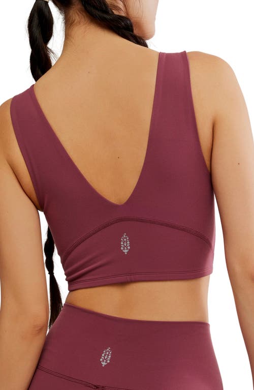 Free People Fp Movement Never Better Crop V-neck Tank In Burgundy