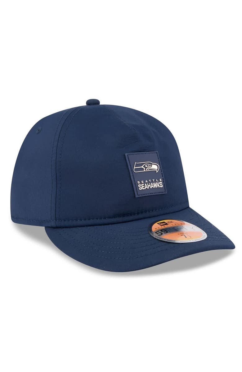 New Era Men's New Era College Navy Seattle Seahawks 2025 Sideline Retro Crown 59FIFTY Fitted Hat, Alternate, color,